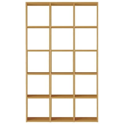 スタッキングシェルフセット・５段×３列・オーク材 幅１２２×奥行２８．５×高さ２００ｃｍ