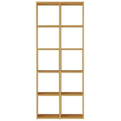 スタッキングシェルフセット・５段×２列・オーク材 幅８２×奥行２８．５×高さ２００ｃｍ