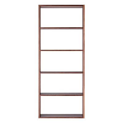 スタッキングシェルフ・ワイド・５段・ウォールナット材 幅８１．５×奥行２８．５×高さ２００ｃｍ