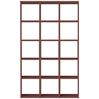 スタッキングシェルフセット・５段×３列・ウォールナット材 幅１２２×奥行２８．５×高さ２００ｃｍ