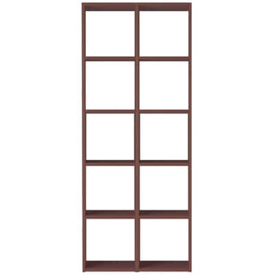 スタッキングシェルフセット・５段×２列・ウォールナット材 幅８２×奥行２８．５×高さ２００ｃｍ